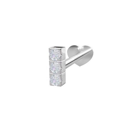 Piercing smykker - Pierce52 labret piercing m. 3 zirkoner i sølv